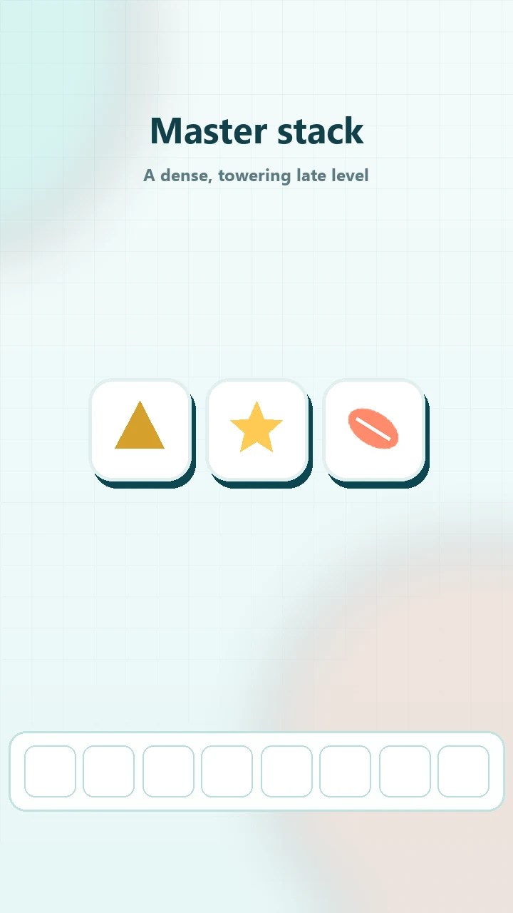 An advanced level with a dense, towering tile stack